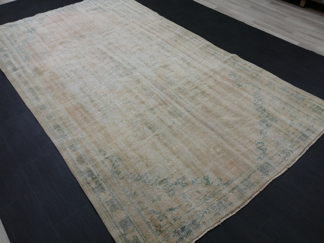 Rust Turkish Oushak Rug 6' x 10' 4" Hand-Knotted detail