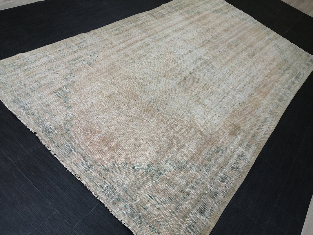 Rust Turkish Oushak Rug 6' x 10' 4" Hand-Knotted border