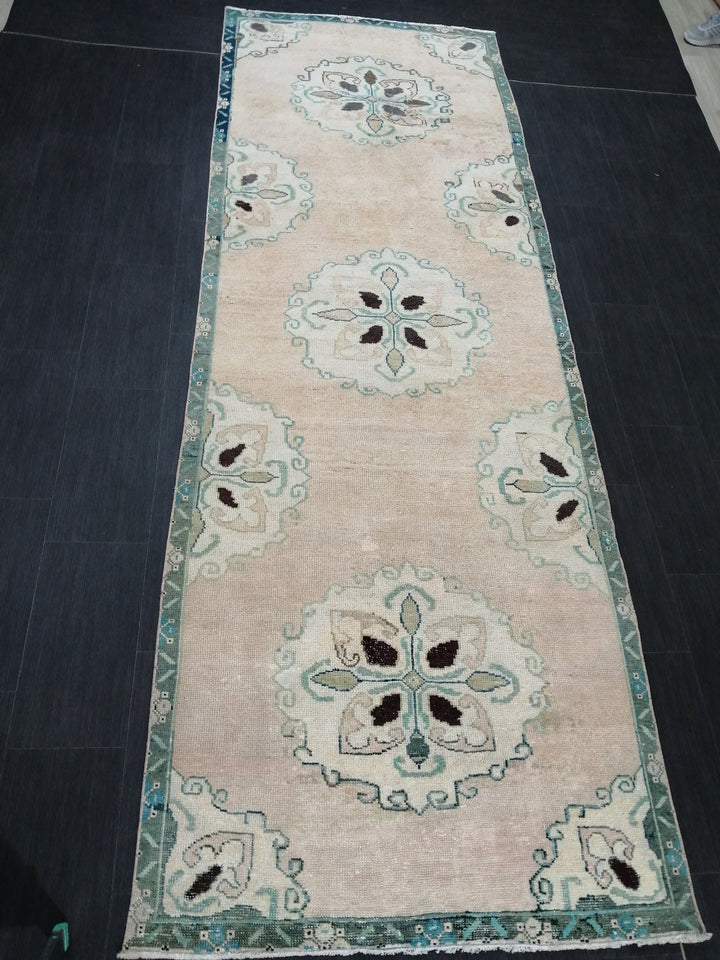 Pink Turkish Runner Rug 3' 10" x 11' 4" Hand-Knotted view