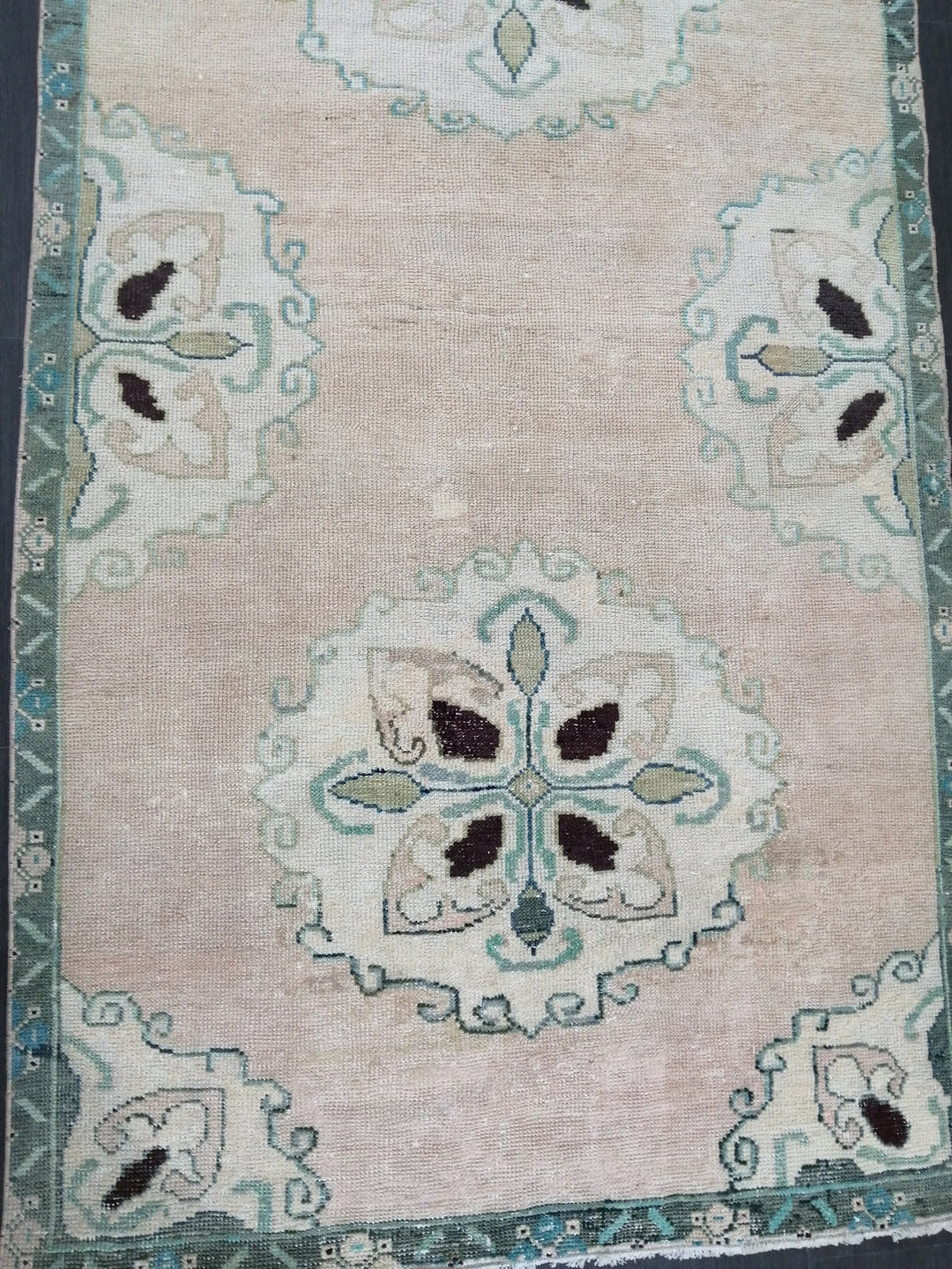 Pink Turkish Runner Rug 3' 10" x 11' 4" Hand-Knotted pattern
