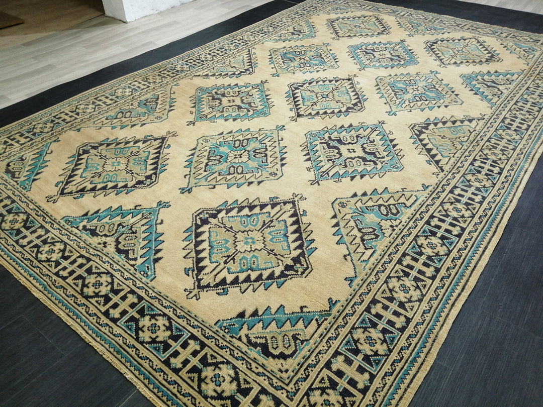 Blue Turkish Oushak Rug 7' 8" x 12' Hand-Knotted | No. WR96472