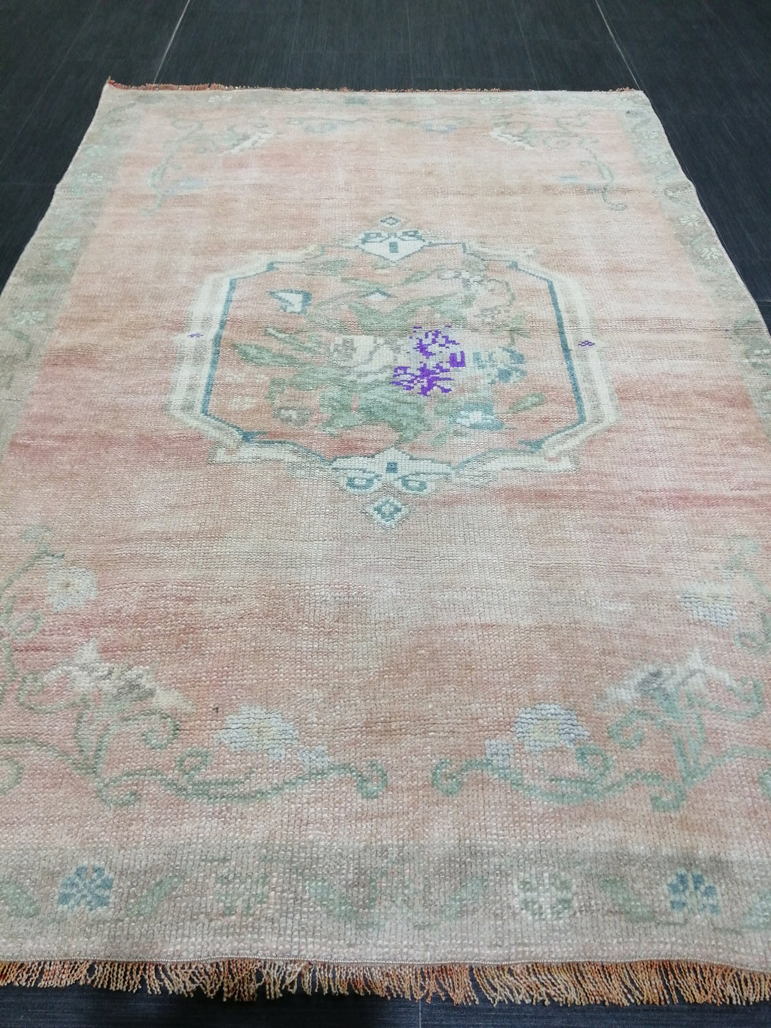 Beige Turkish Runner Rug 3' 5" x 5' Hand-Knotted detail