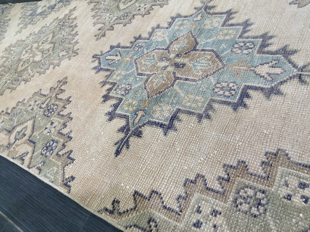 Beige Turkish Runner Rug 2' 8" x 11' 6" Hand-Knotted view