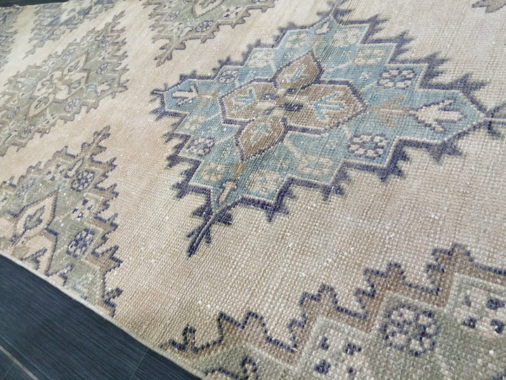Beige Turkish Runner Rug 2' 8" x 11' 6" Hand-Knotted view