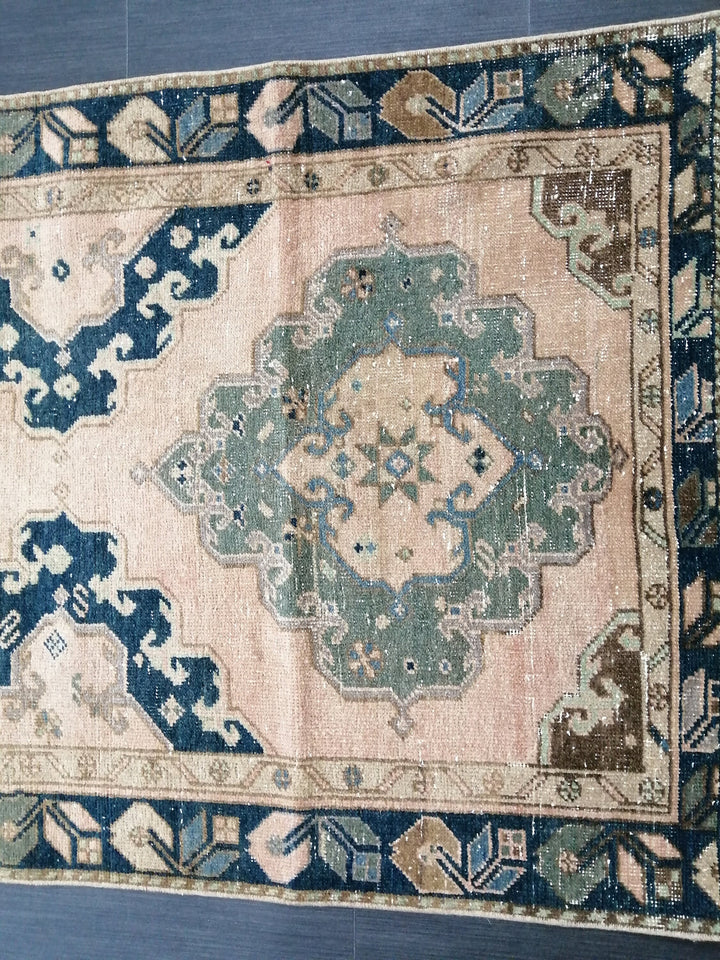 Beige Turkish Runner Rug 3' 4" x 6' Hand-Knotted | No. WR65433