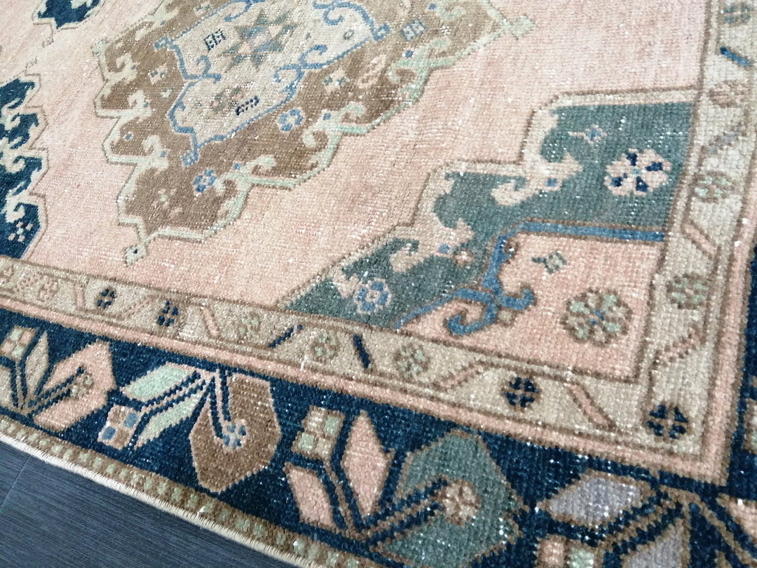 Beige Turkish Runner Rug 3' 4" x 6' Hand-Knotted | No. WR65433