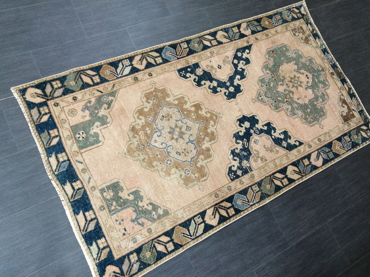 Beige Turkish Runner Rug 3' 4" x 6' Hand-Knotted | No. WR65433