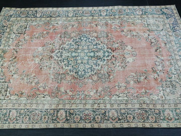 Tan Turkish Oushak Rug 6' 5" x 9' 8" Hand-Knotted view 9