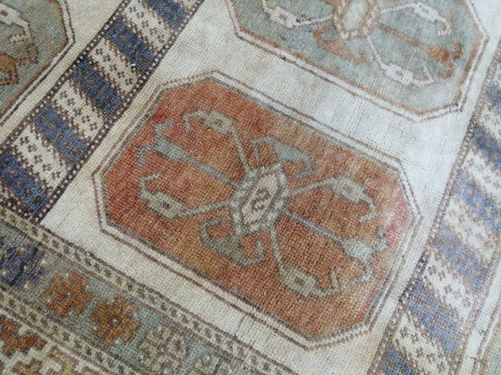Beige Turkish Runner Rug 3' 11" x 7' 3" Hand-Knotted view 9