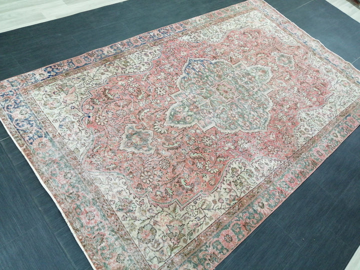 Rust Turkish Runner Rug 6' 1" x 10' 2" Hand-Knotted pattern