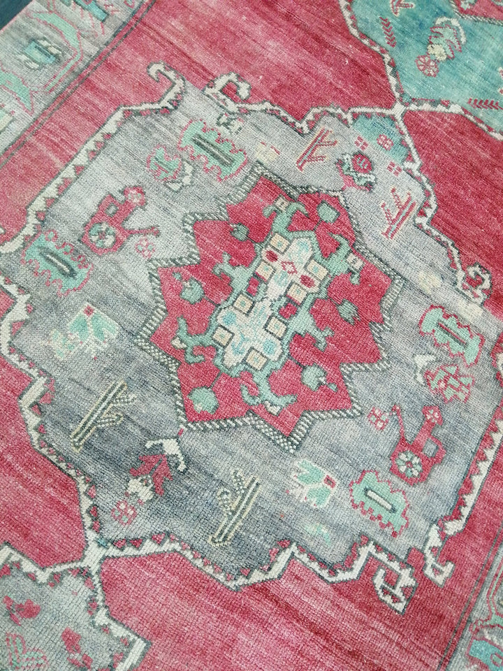 Tan Turkish Runner Rug 4' 11" x 12' 6" Hand-Knotted border