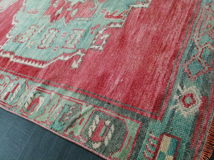 Tan Turkish Runner Rug 4' 11" x 12' 6" Hand-Knotted field