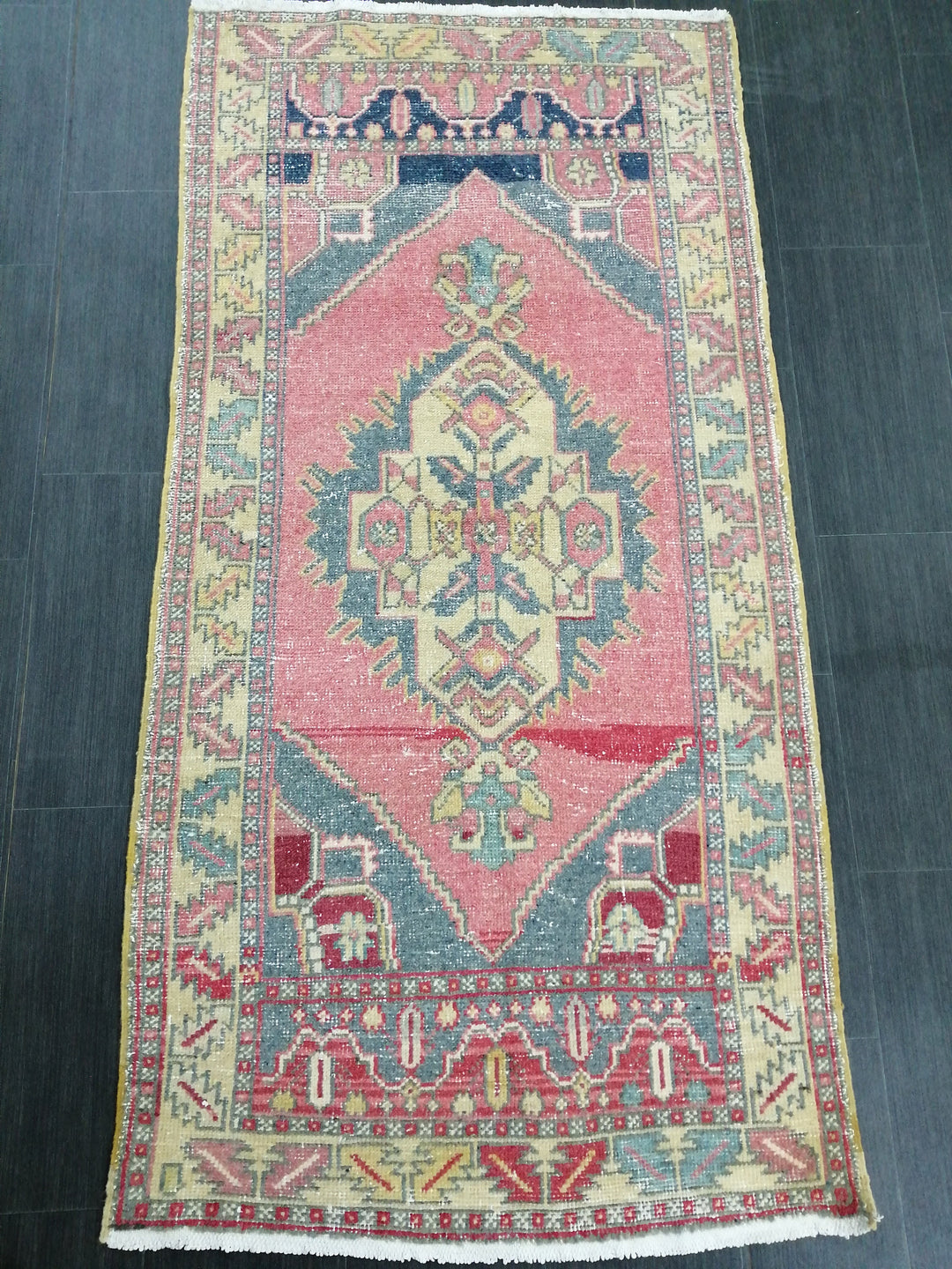 Rust Turkish Runner Rug 5' 1" x 7' 9" Hand-Knotted detail