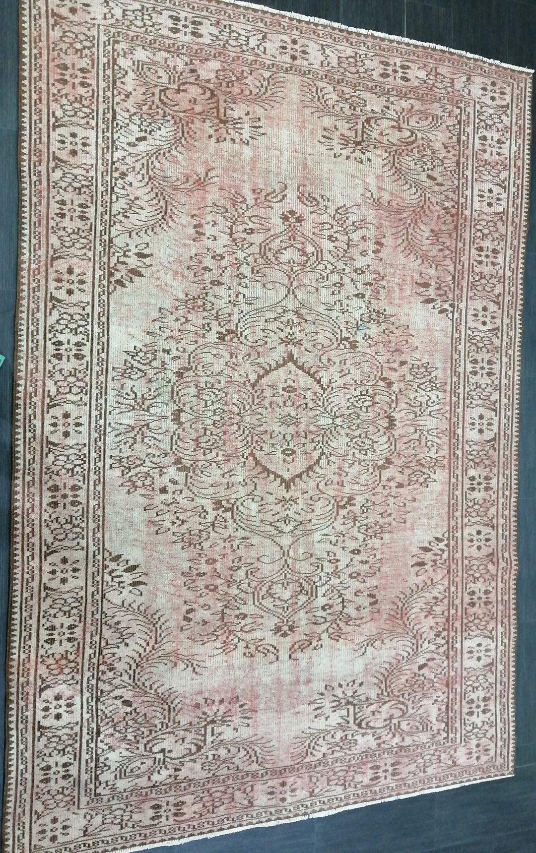 Green Turkish Oushak Rug 6' 2" x 9' 4" Hand-Knotted | No. WR47639