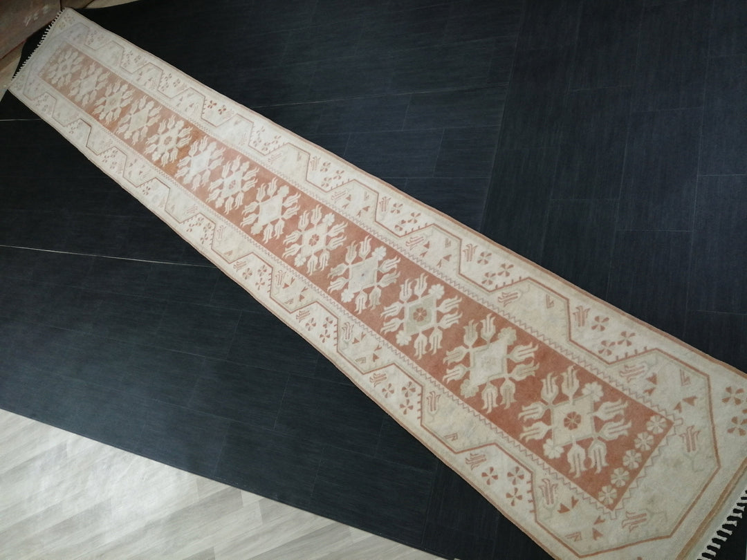 Tan Turkish Runner Rug 2' 7" x 17' 2" Hand-Knotted view