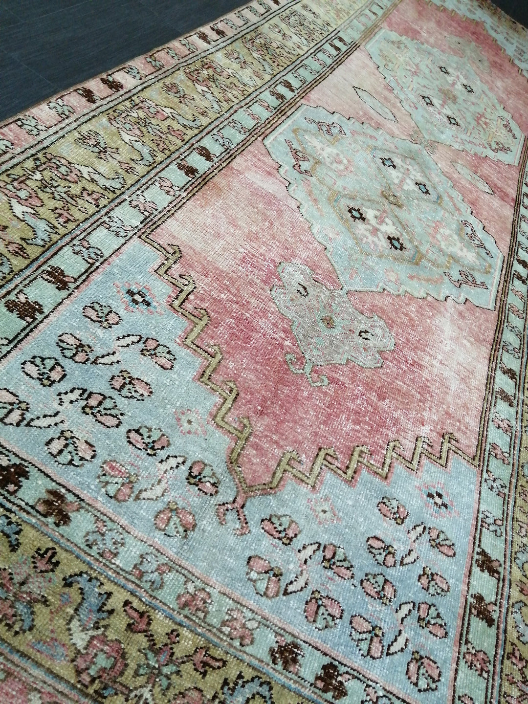 Turkish Runner Rug 4' 6" x 11' 11" Hand-Knotted field