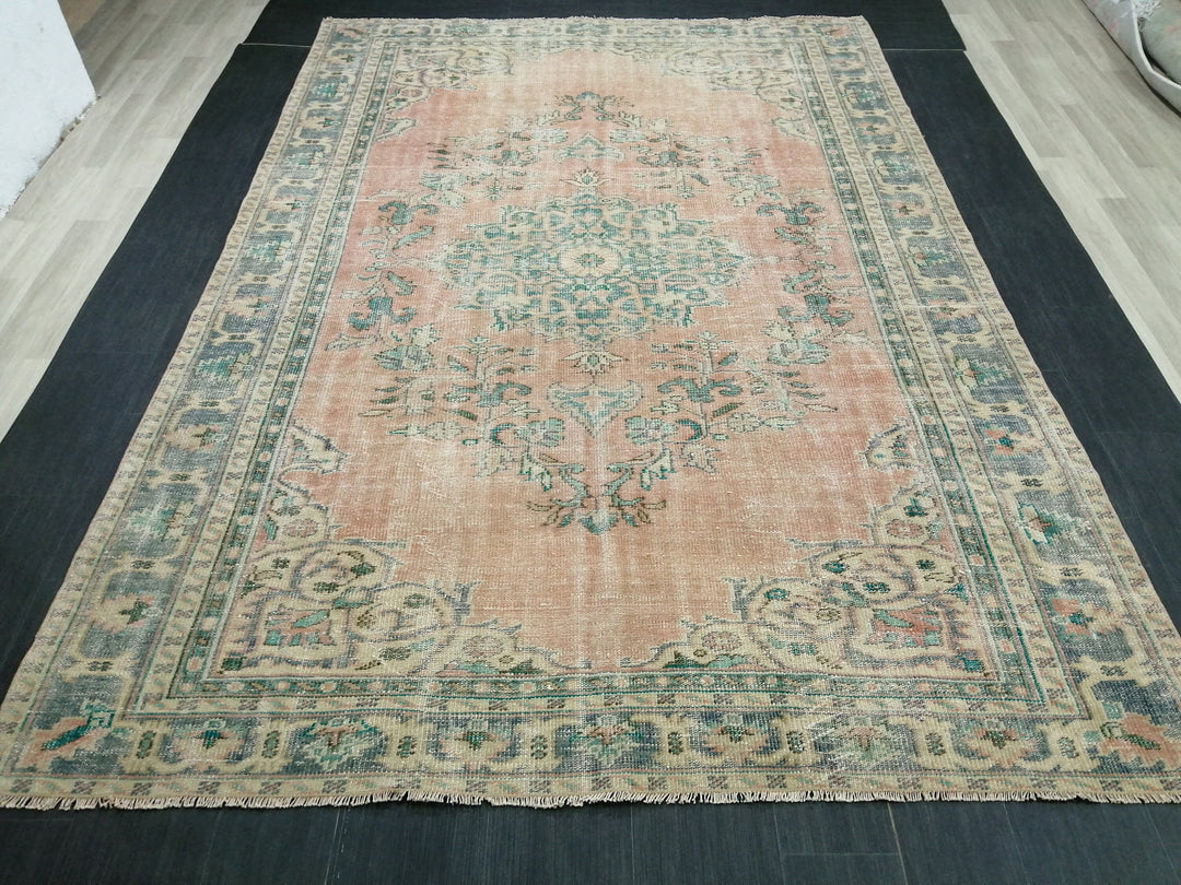 Turkish Oushak Rug 7' 5" x 10' 8" Hand-Knotted