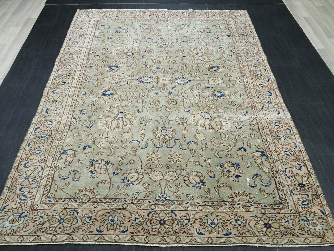 Blue Turkish Oushak Rug 6' 4" x 8' 5" Hand-Knotted | No. WR24663