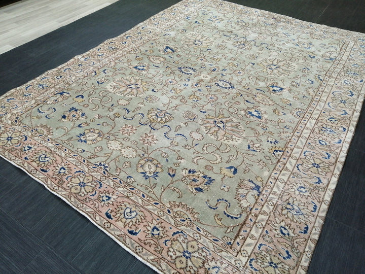 Blue Turkish Oushak Rug 6' 4" x 8' 5" Hand-Knotted | No. WR24663
