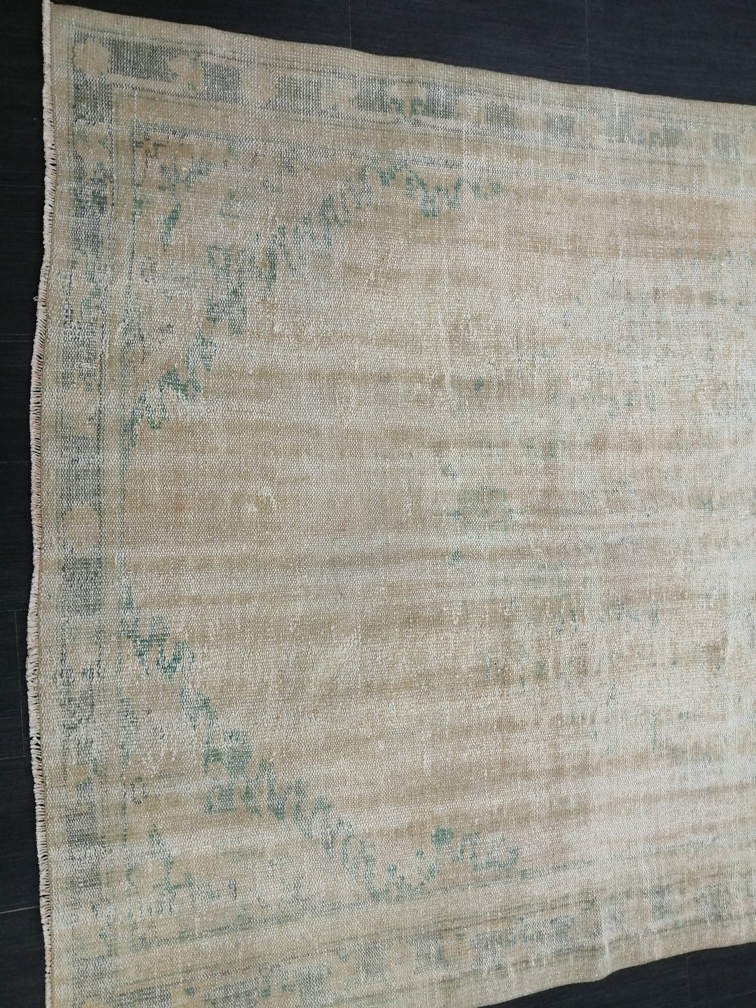 Rust Turkish Oushak Rug 6' x 10' 4" Hand-Knotted close-up