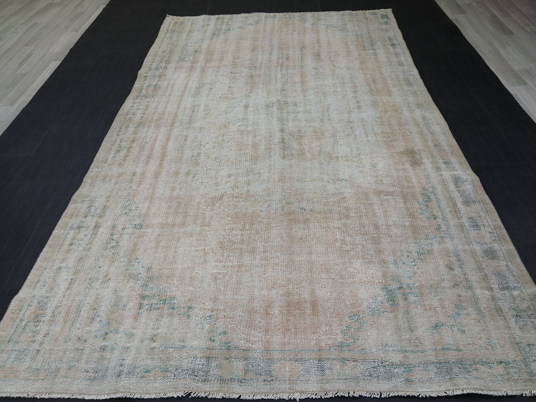 Rust Turkish Oushak Rug 6' x 10' 4" Hand-Knotted field