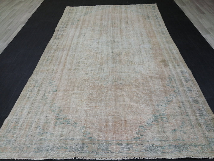 Rust Turkish Oushak Rug 6' x 10' 4" Hand-Knotted field
