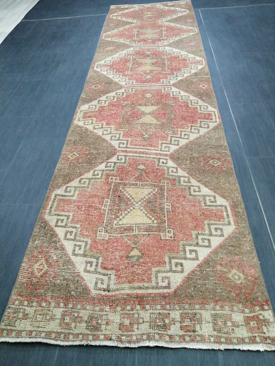 Beige Turkish Runner Rug 2' 11" x 11' Hand-Knotted view 9