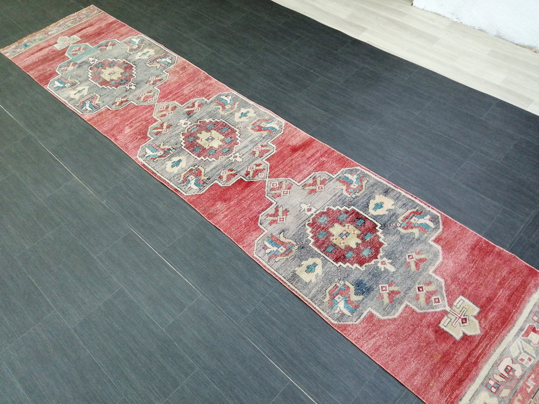 Turkish Runner Rug 2' 6" x 11' 10" Hand-Knotted