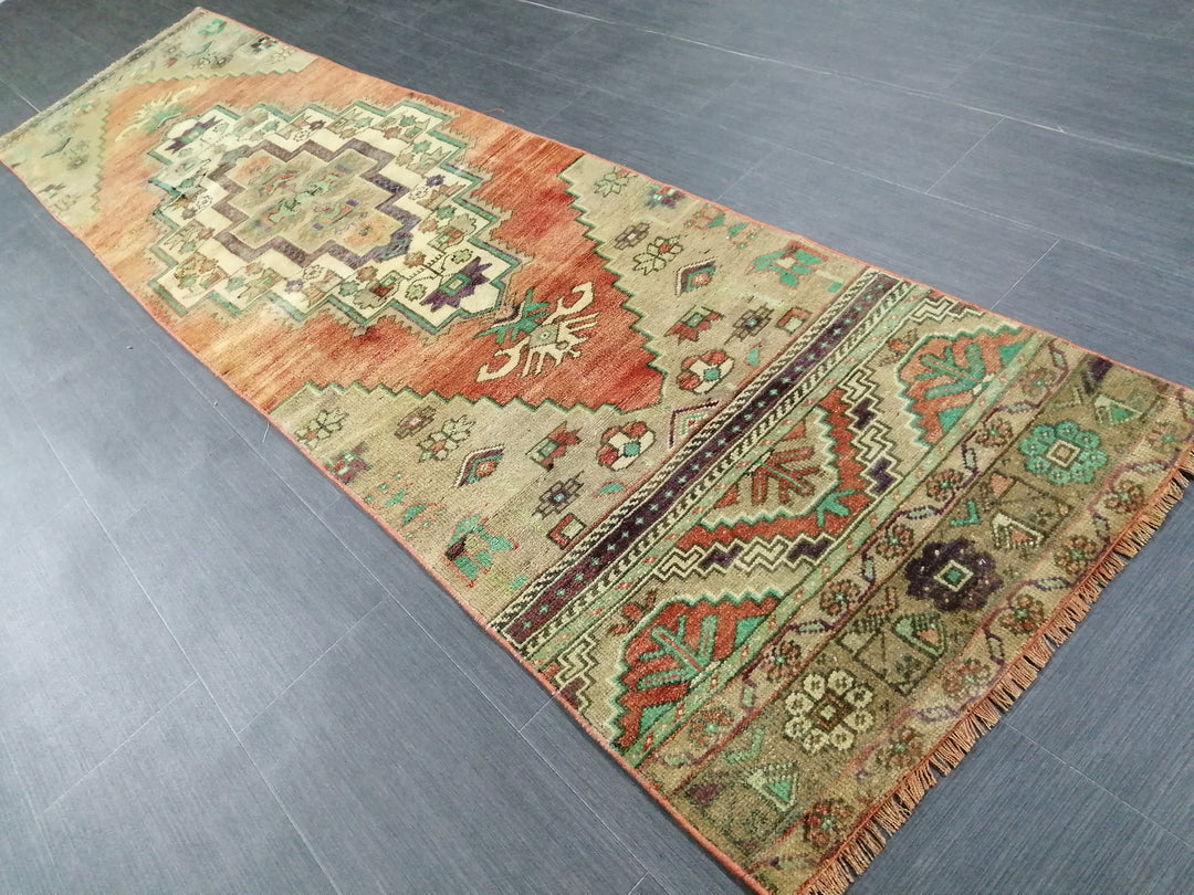 Turkish Runner Rug 2' 5" x 9' 5" Hand-Knotted