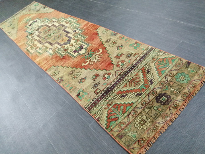 Turkish Runner Rug 2' 5" x 9' 5" Hand-Knotted