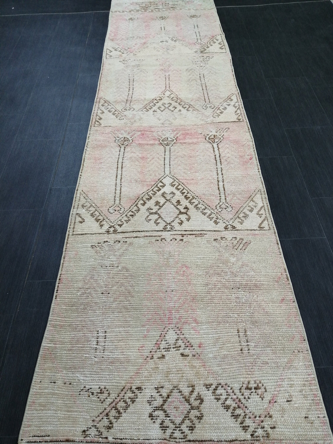 Beige Turkish Runner Rug 2' 10" x 10' 11" Hand-Knotted view