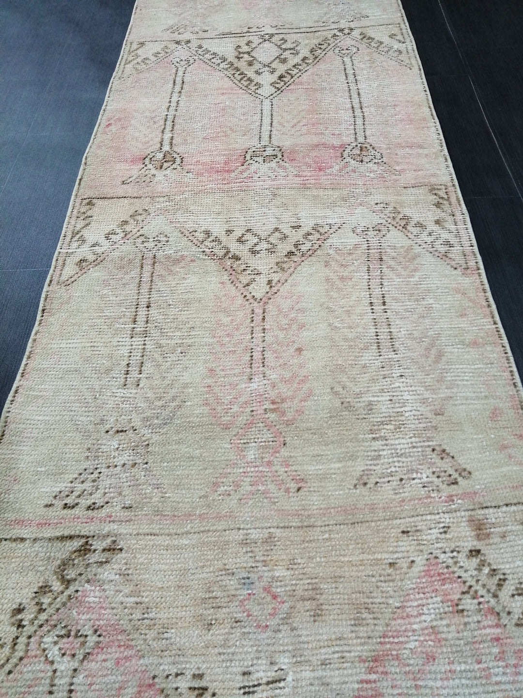 Beige Turkish Runner Rug 2' 10" x 10' 11" Hand-Knotted view 9