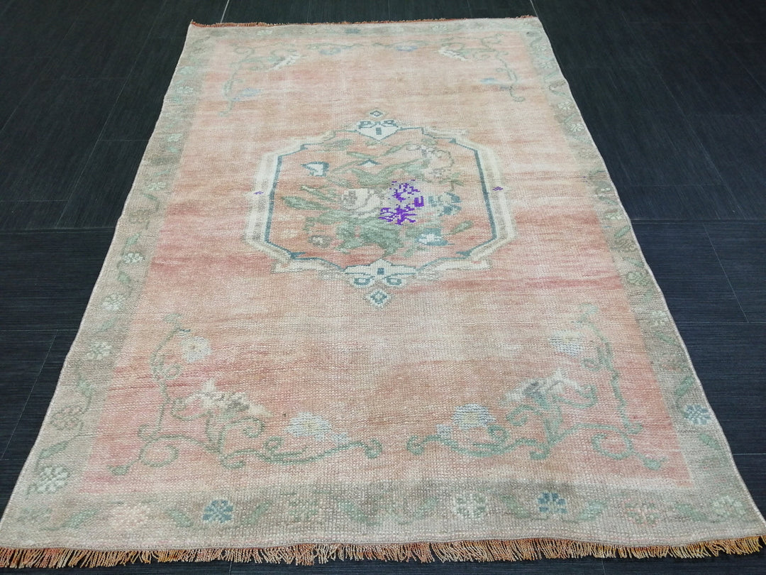 Beige Turkish Runner Rug 3' 5" x 5' Hand-Knotted