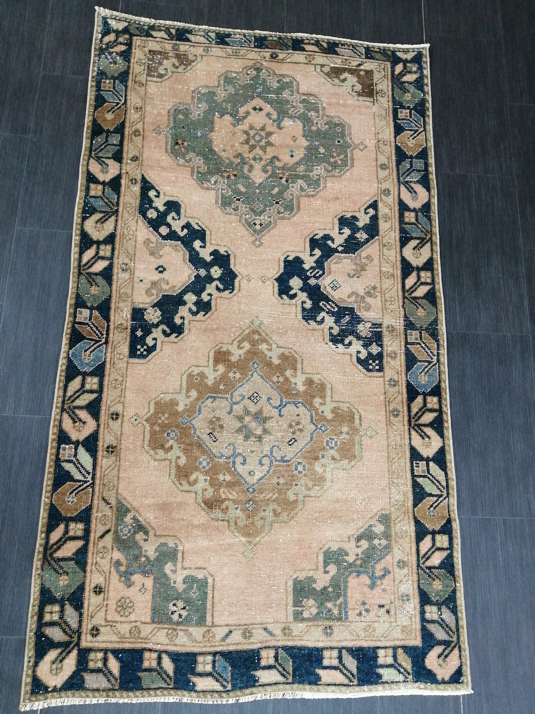 Beige Turkish Runner Rug 3' 4" x 6' Hand-Knotted | No. WR65433