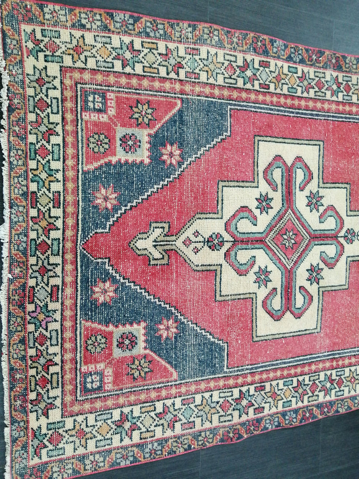 Tan Turkish Oushak Rug 4' 6" x 8' 8" Hand-Knotted pattern