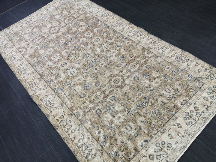 Tan Turkish Oushak Rug 3' 10" x 6' 11" Hand-Knotted view