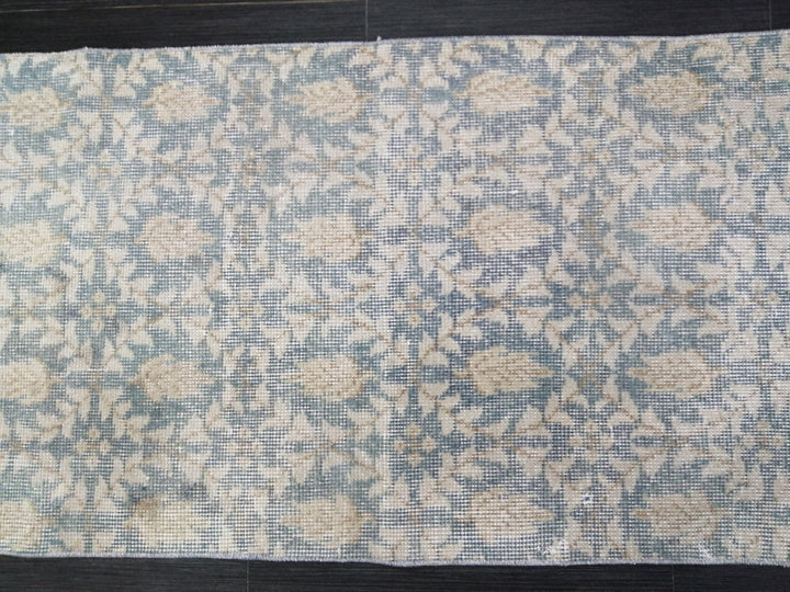 Tan Turkish Runner Rug 2' 1" x 10' 4" Hand-Knotted reverse