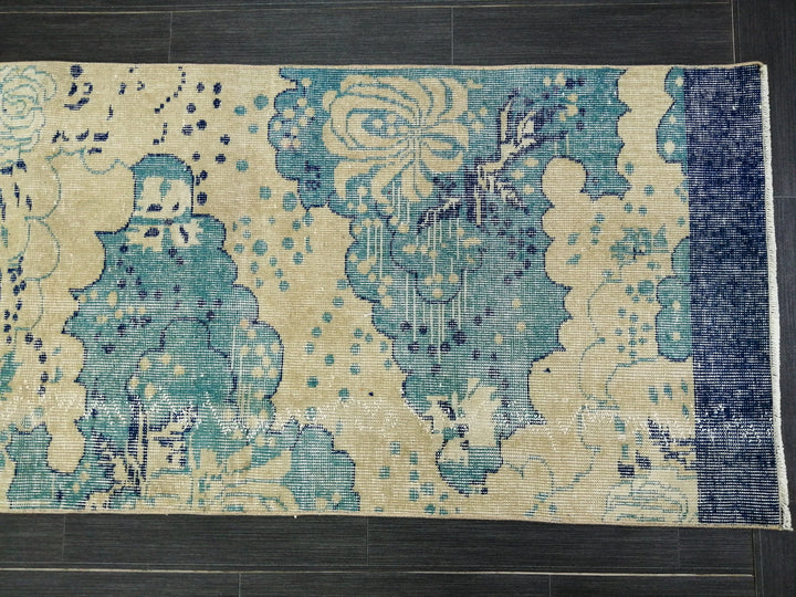 Blue Turkish Runner Rug 2' 6" x 10' 7" Hand-Knotted | No. WR94702