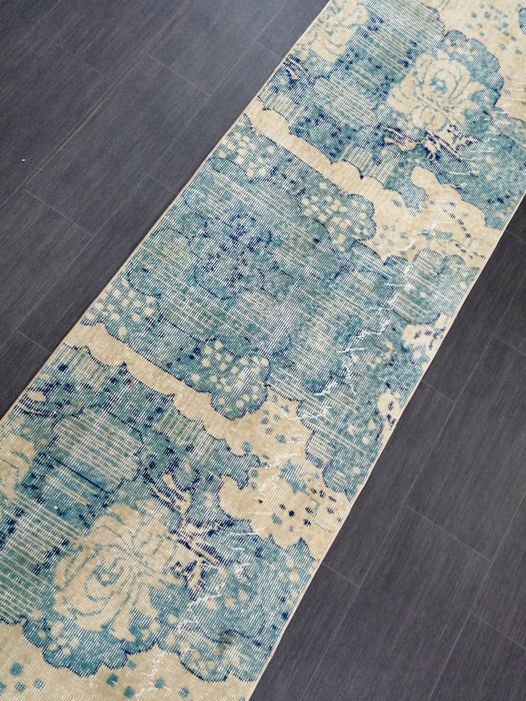 Turkish Runner Rug 2' 6" x 10' 4" Hand-Knotted close-up