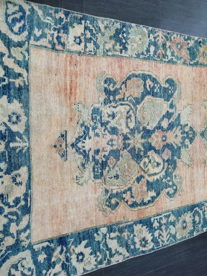 Pink Turkish Runner Rug 4' 2" x 11' 8" Hand-Knotted | No. WR34397