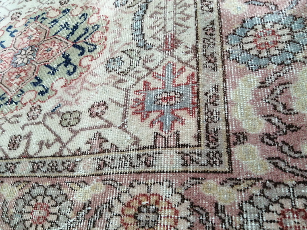 Beige Turkish Runner Rug 4' 4" x 8' 4" Hand-Knotted view 9