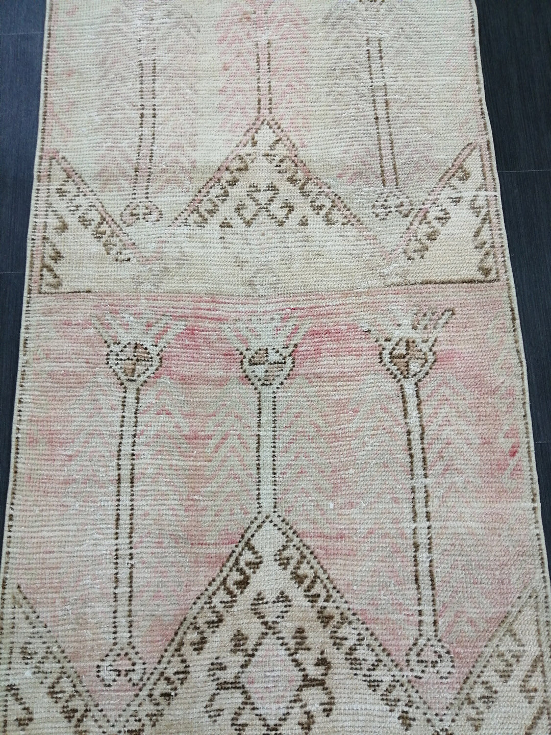 Beige Turkish Runner Rug 2' 10" x 10' 11" Hand-Knotted pattern