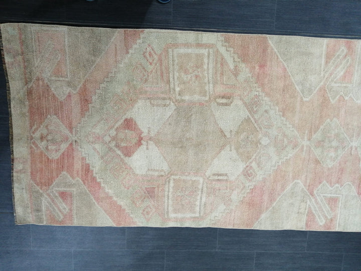 Beige Turkish Runner Rug 3' 4" x 11' 7" Hand-Knotted view