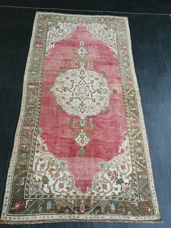 Beige Turkish Oushak Rug 4' 4" x 8' 5" Hand-Knotted view