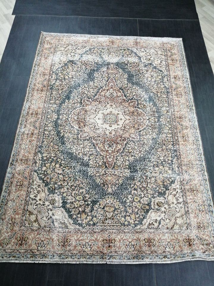 Turkish Oushak Rug 6' 9" x 9' 7" Hand-Knotted reverse