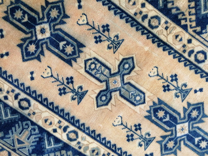 Blue Turkish Runner Rug 3' 11" x 6' 9" Hand-Knotted | No. WR39388