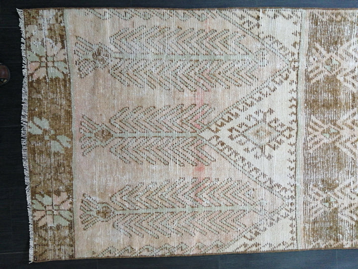 Tan Turkish Runner Rug 3' 3" x 12' 2" Hand-Knotted view