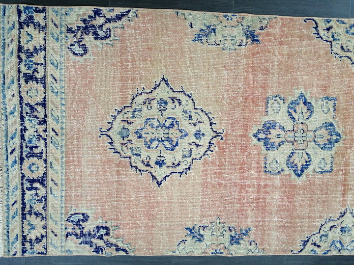 Rust Turkish Runner Rug 3' 5" x 12' Hand-Knotted border