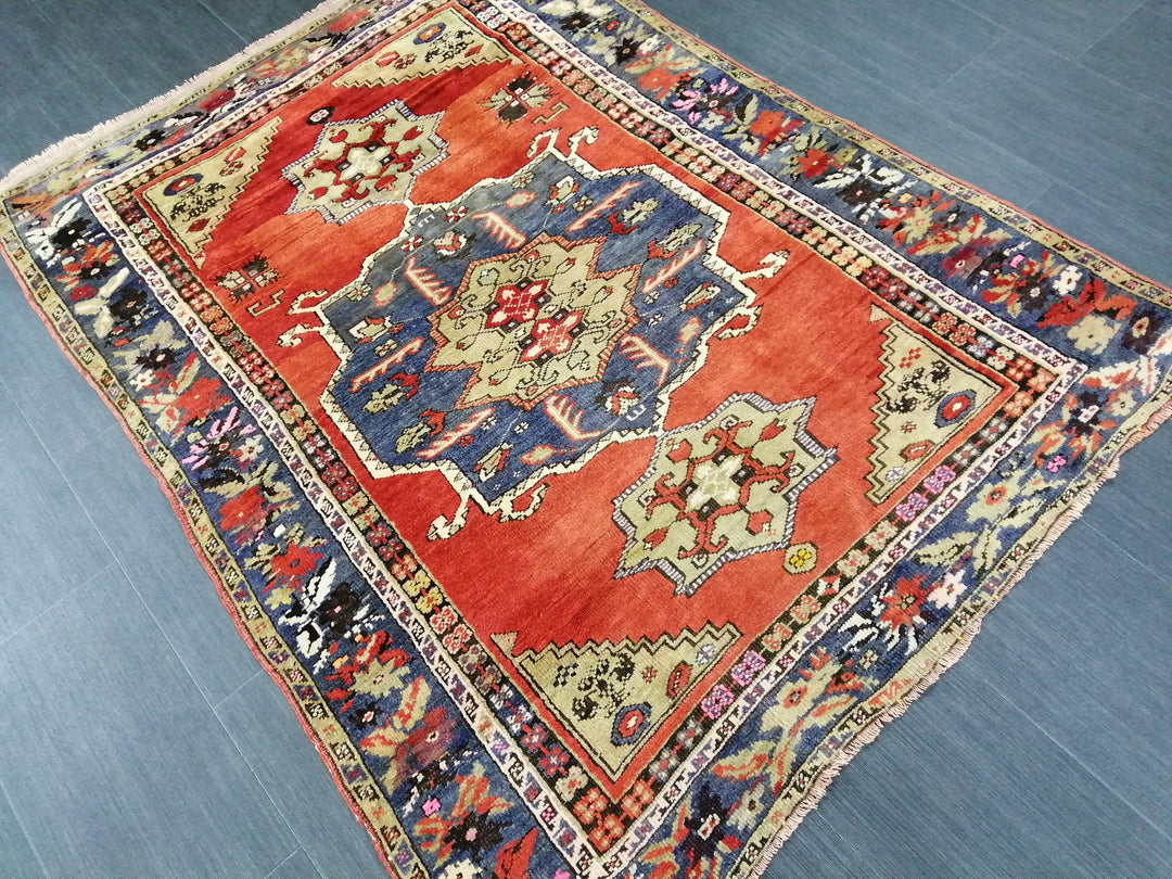 Tan Turkish Oushak Rug 4' x 5' 7" Hand-Knotted view