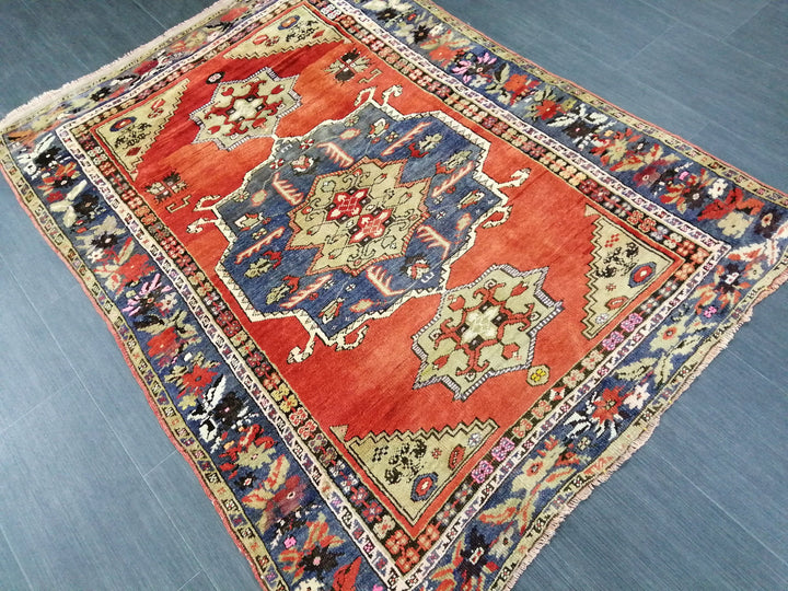 Tan Turkish Oushak Rug 4' x 5' 7" Hand-Knotted view